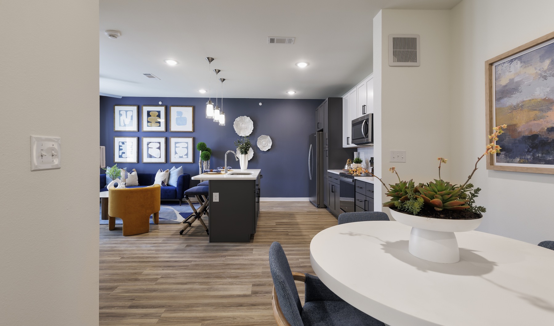 Dining room and kitchen