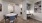 desk area with dining room